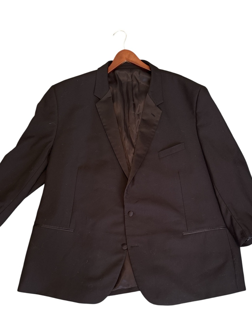 The Blk Tux Tollegno 1900 Black Tuxedo Jacket Merino Wool Altered Sleeve 56L